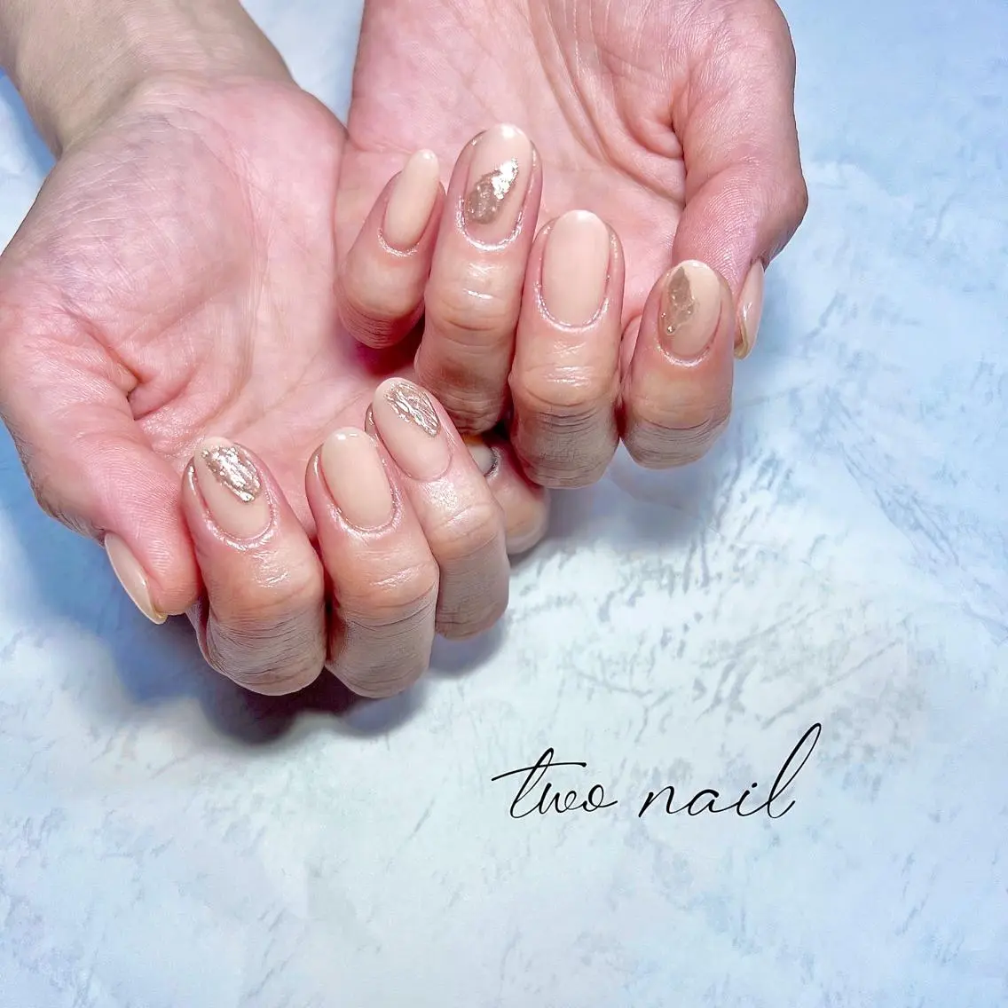 ネイル アートネイル フットネイル ハート ニュアンスネイル ホワイト two nailのネイルデザイン