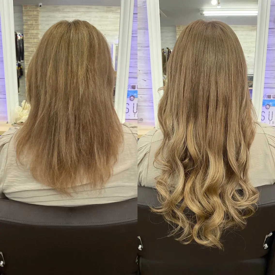 ミディアム カラー ヘアアレンジ ショートボブ 編み込みエクステ シールエクステ ミディアムパーマ バレイヤージュ LAVENDIA 初音のヘアスタイル