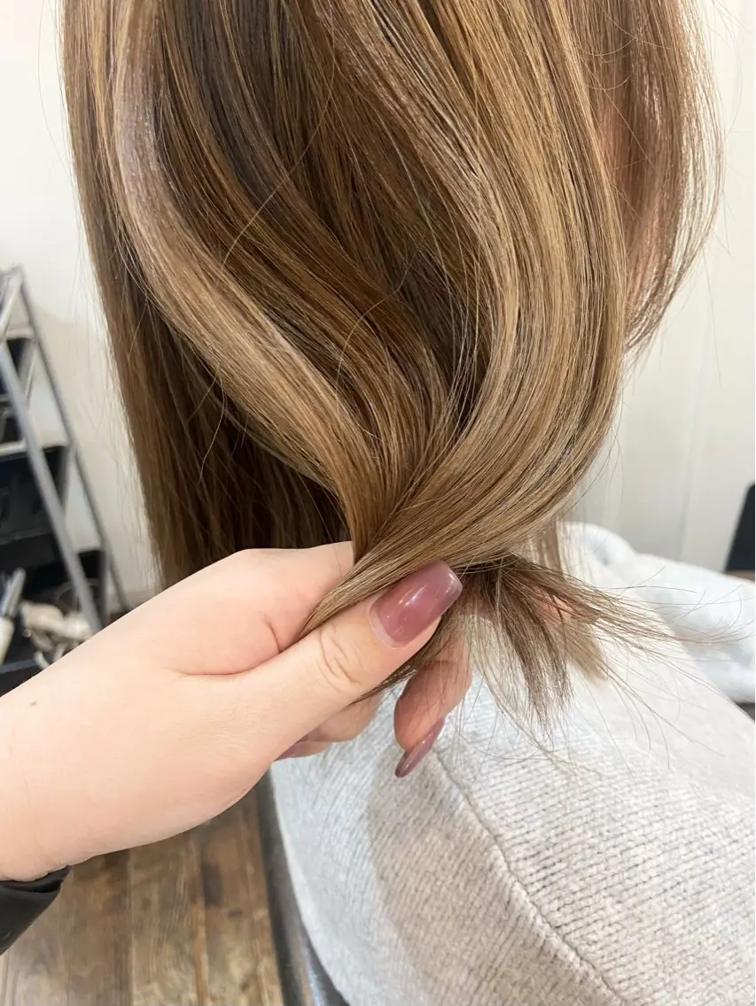ミディアム カット ヘアカラー 透明感カラー/ 加瀬たまものヘアスタイル