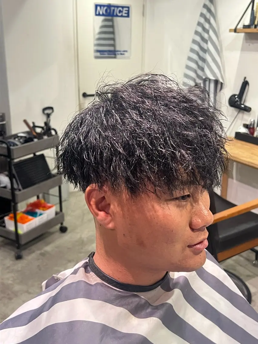 パーマ メンズ マッシュ 朝陽 ／メンズヘア特化のヘアスタイル