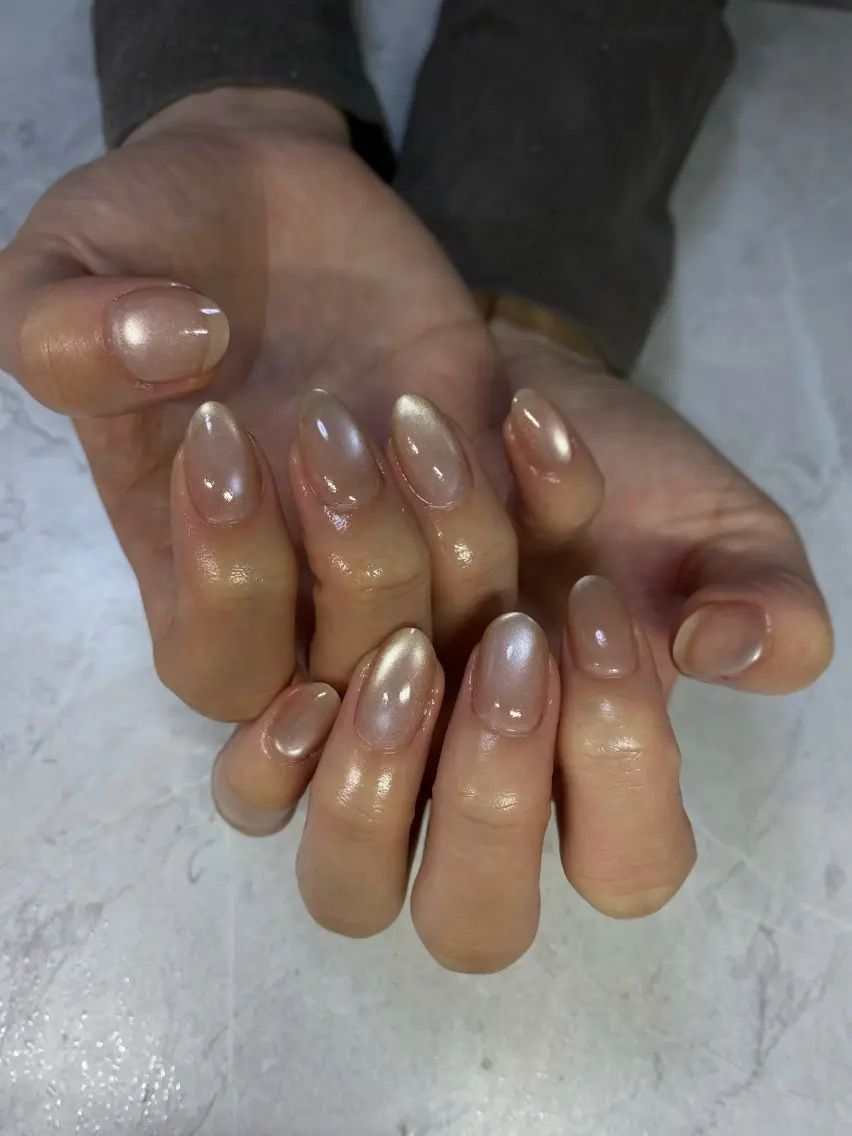 ネイル マグネットネイル マグネットワンカラー ワンカラーネイル ハンドネイル ✨AiNail💅 ✨高幡不動NEW ✨のネイルデザイン