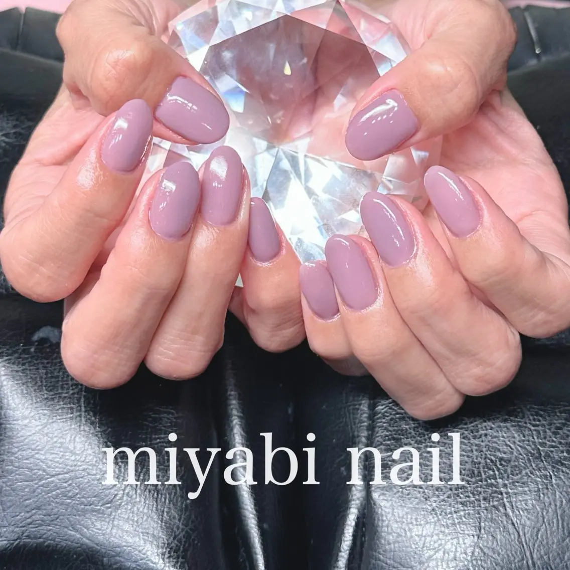 ネイル 持ち込み オフィスネイル ワンカラーネイル シンプルネイル ハンドネイル miyabi nail 桂川駅近くのネイルデザイン