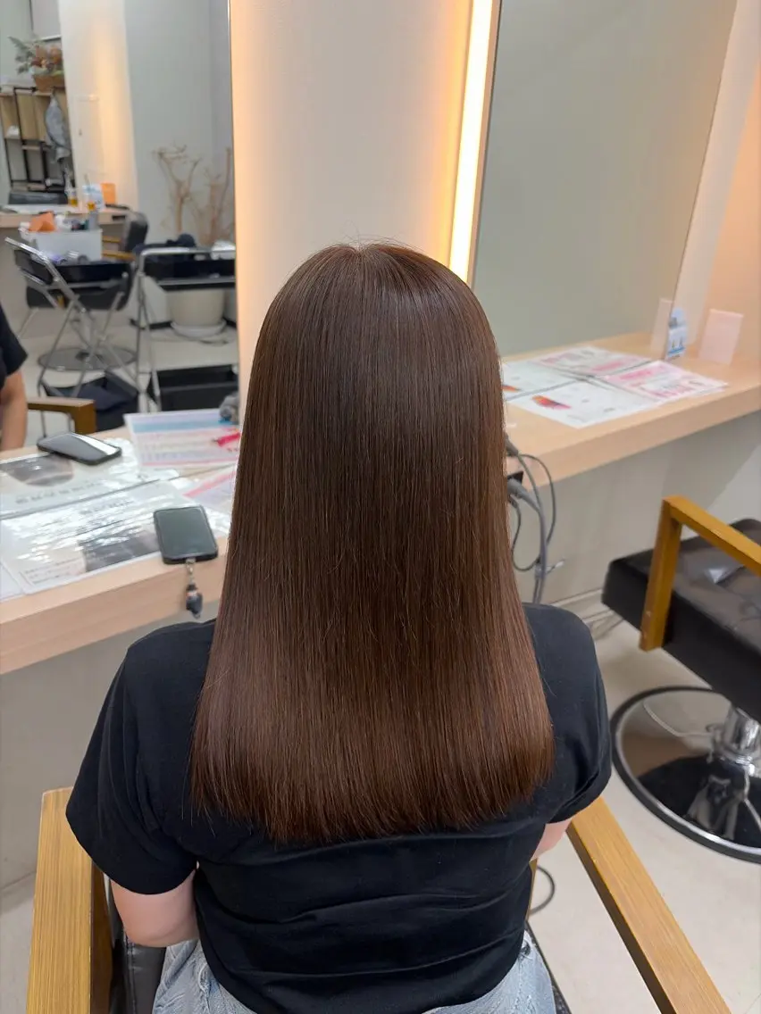セミロング ヘアカラー トリートメント ALEAP こはるのヘアスタイル