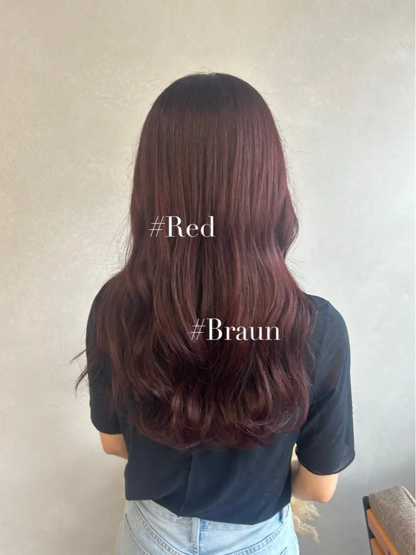 ロング カラー ブラウンカラー レッドカラー カット ヘアカラー 暖色･似合わせカラー (廣石沙英🎀)のヘアスタイル