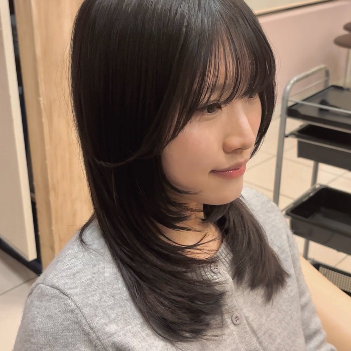 セミロング カット ヘアカラー レイヤーカット 登美ヶ丘/ Yutaのヘアスタイル