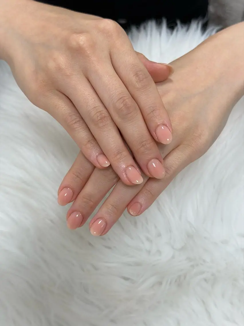 ネイル チークネイル ピンク ピンクベージュ ハンドネイル PROVE NAIL 爪整体のネイルデザイン