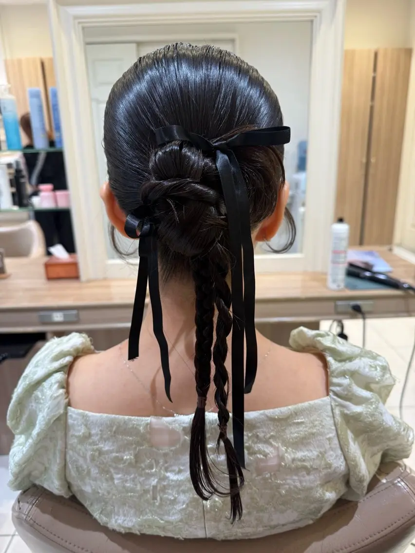 ロング ヘアアレンジ ヘアセット 韓国ヘアメイク🎀/ 縮毛矯正✨山本媛香のヘアスタイル
