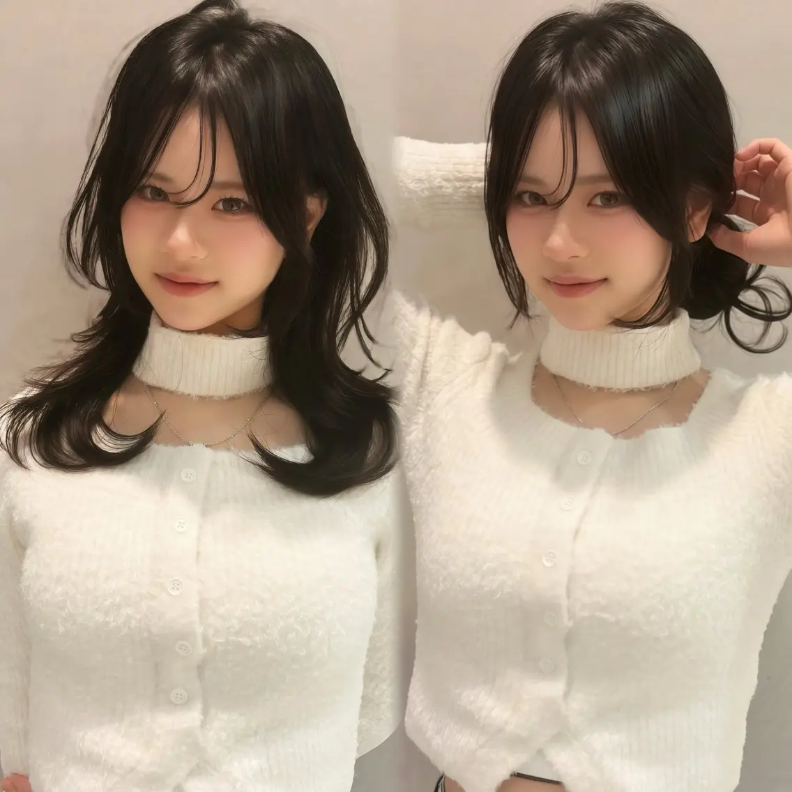 セミロング カット ヘアカラー トリートメント 縮毛矯正/髪質改善/ 韓国ヘア/reiyaのヘアスタイル