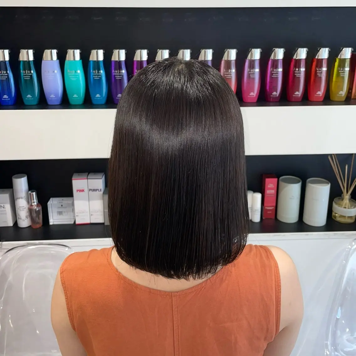 ミディアム カラー ヘアカラー ななみ.⋆𝜗𝜚 透明感カラー/まつパのヘアスタイル