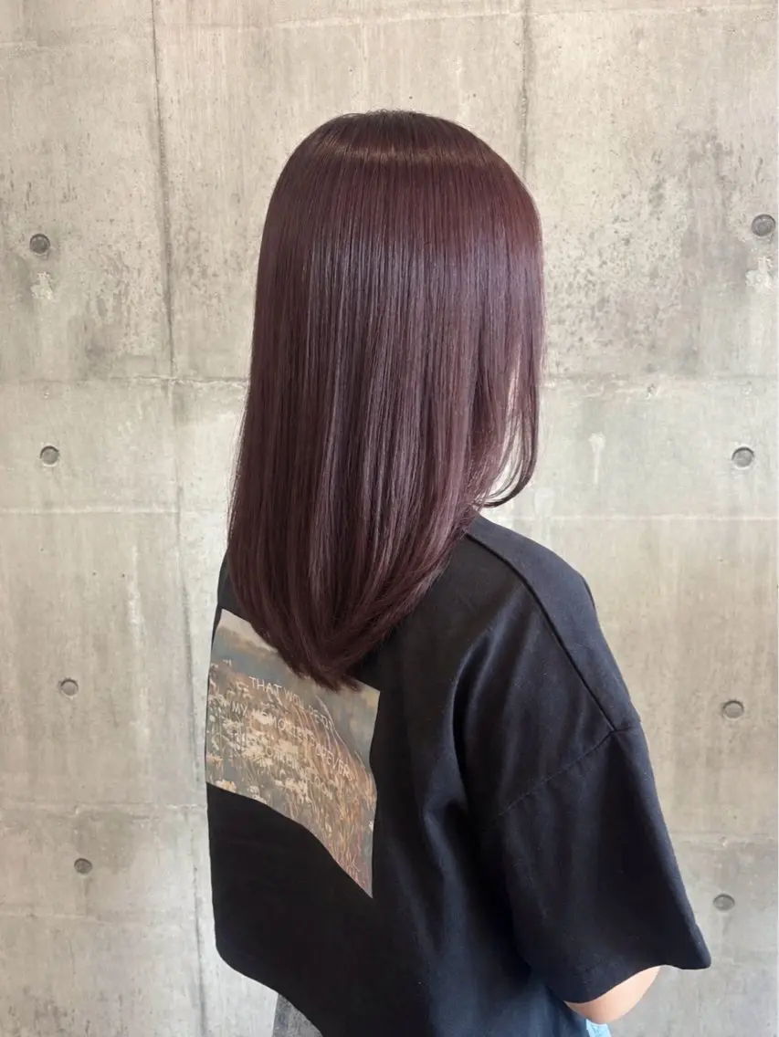 ミディアム カラー グレージュ パープルカラー パープルグレージュ レイヤーカット カット ヘアカラー トリートメント ARCH 🌼 mayuのヘアスタイル