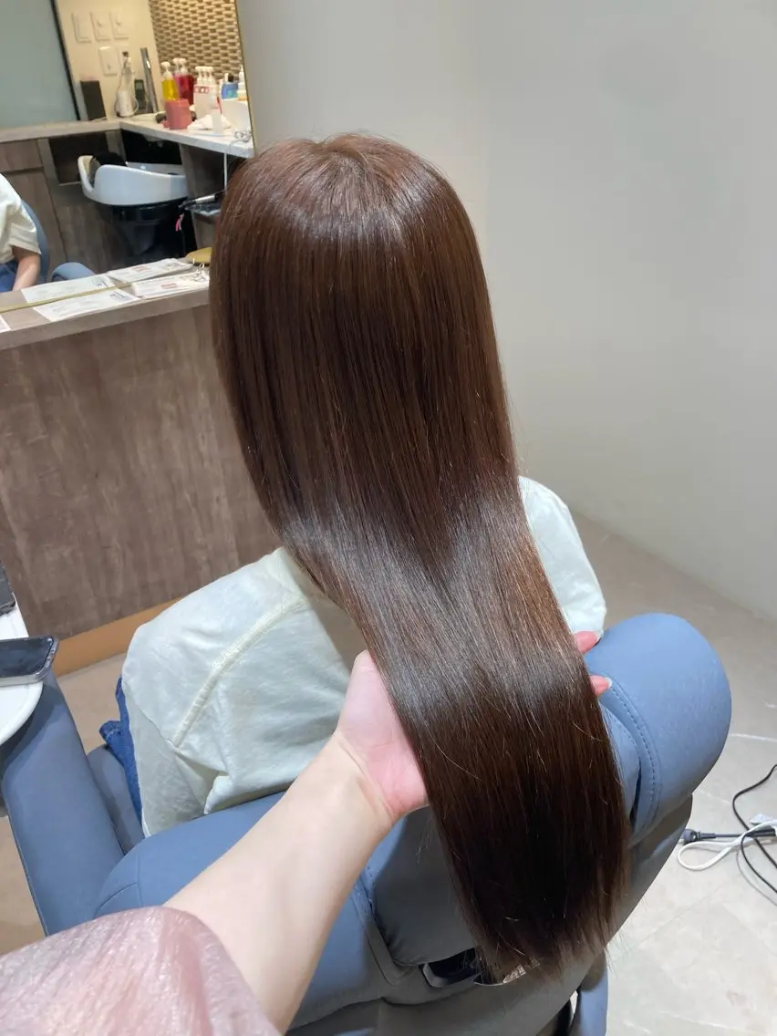ロング カラー ブリーチ ブリーチなしカラー ヘアカラー トリートメント ピンクカラー🎀 米津 美佑のヘアスタイル