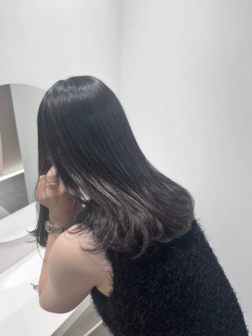 セミロング カラー ディープラベンダー ラベンダーカラー 🫧こおりやま なつみ🫧のヘアスタイル