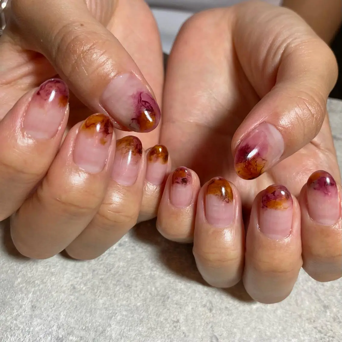 ネイル アートネイル ニュアンスネイル 春ネイル 夏ネイル ハンドネイル 山田 貴子のネイルデザイン