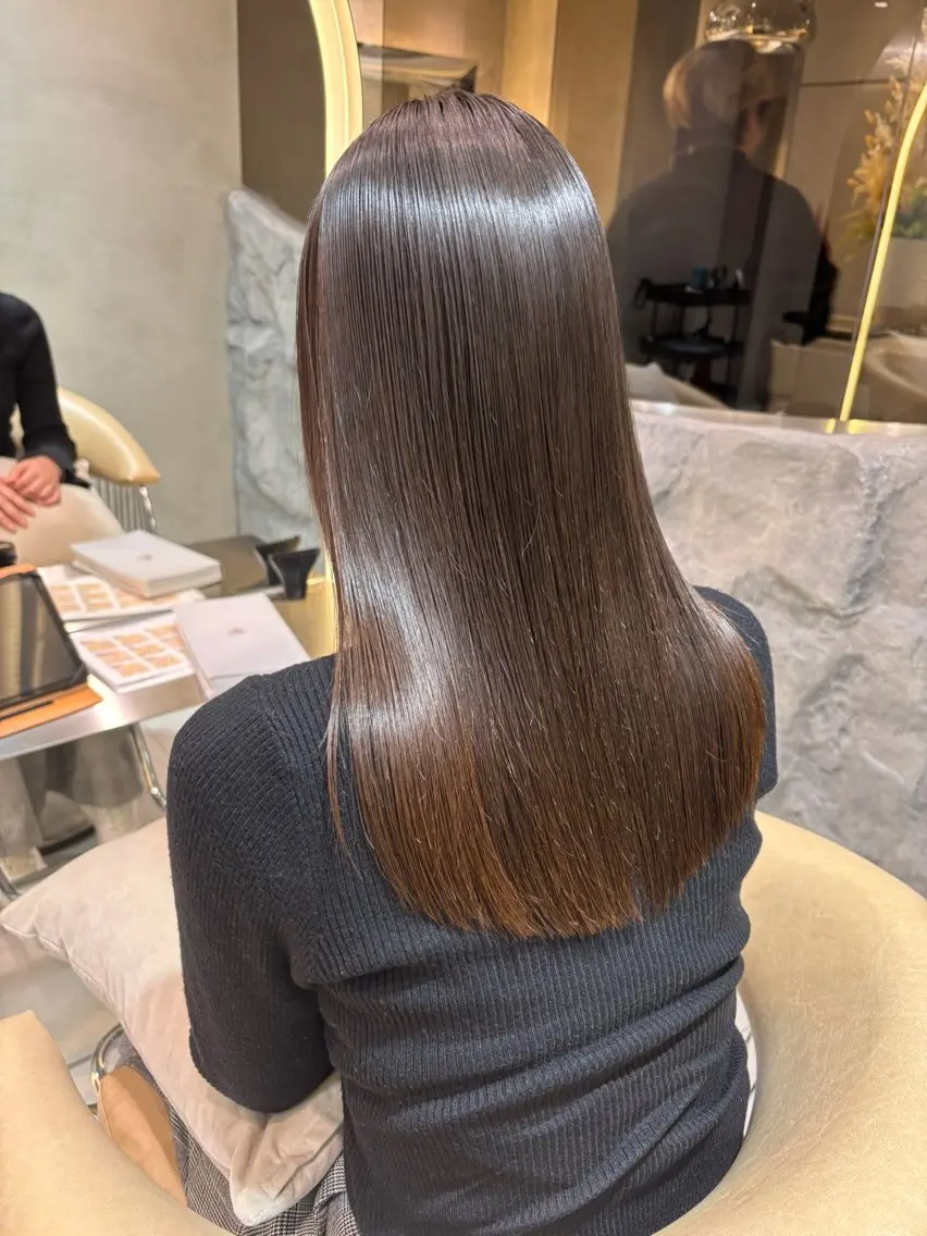 ロング カット ヘアカラー 縮毛矯正 トリートメント ✵髪質改善 レイヤー 佐藤琉好✵のヘアスタイル