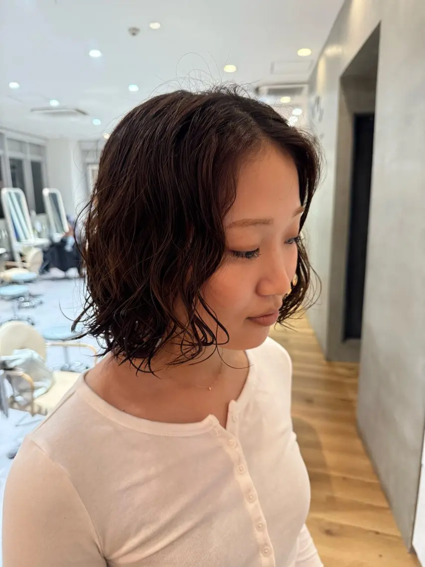 ミディアム パーマ 梅田美容室／ ときのヘアスタイル