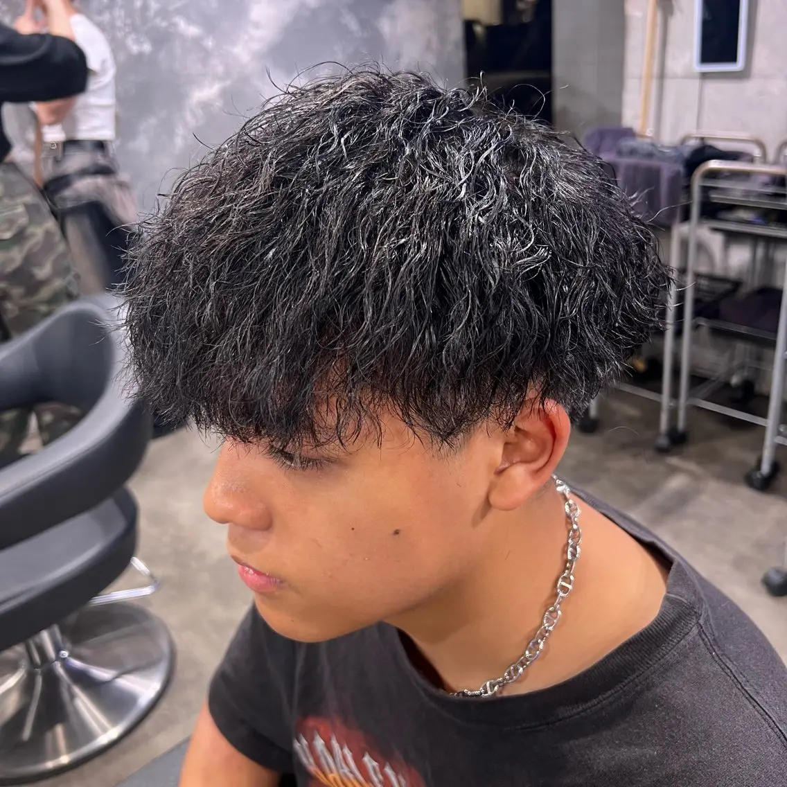 ショート カラー パーマ ヘアアレンジ メンズ キッズ アップバング センターパート メンズハイライト マッシュ メンズパーマ 🔷横浜1のパーマ 職人🔷将太郎のヘアスタイル
