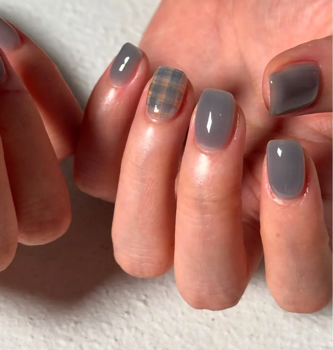 ネイル フレンチネイル ジェルネイル ガラスフレンチ ハロウィン ハート ハンドネイル H.baby Nail Salonのネイルデザイン