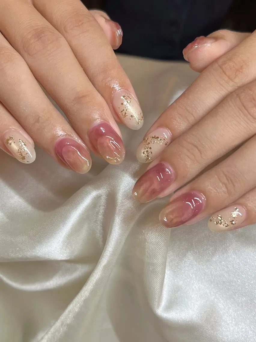 ネイル ニュアンスネイル ハンドネイル petit sarina..ෆのネイルデザイン