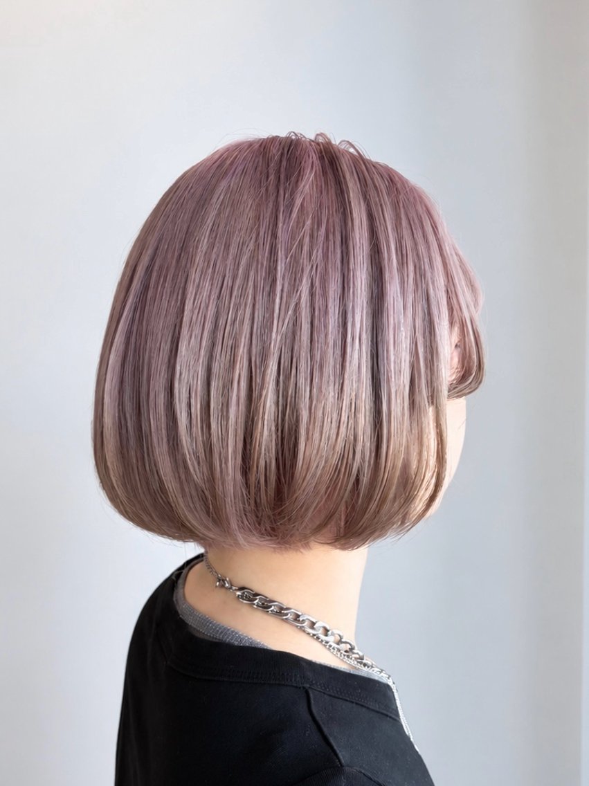 ミディアム カラー ブラウンカラー デザインカラー ピンクカラー ヘアカラー トリートメント 似合わせカット。:* 七楓🌦️のヘアスタイル