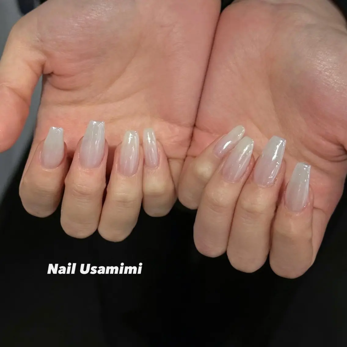ネイル オーロラネイル 春ネイル ワンホンネイル ハンドネイル 本町NailUsaM imi MOMOKAのネイルデザイン