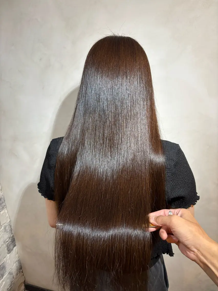 ロング 髪質改善 ロング 酸性ストレート カット 縮毛矯正 トリートメント ヘッドスパ 美髪矯正 🌈髪質改善 山下のヘアスタイル