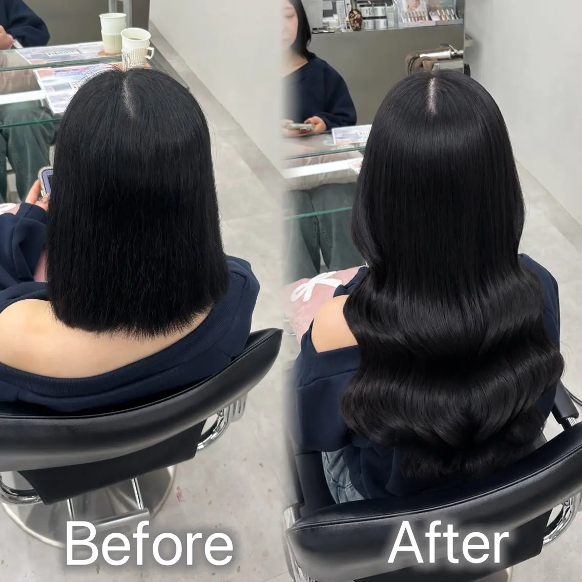 ロング カラー ヘアアレンジ メンズ ボブ カット ヘアカラー エクステ ヘアセット 羽エク指名No1✨️ シールエク🌙しぇるのヘアスタイル
