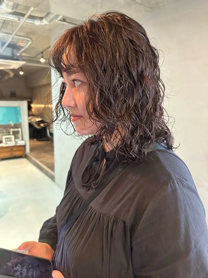 ミディアム カラー パーマ カット ヘアカラー パーマ トリートメント 斎藤祐樹 /レイヤー/パーマのヘアスタイル