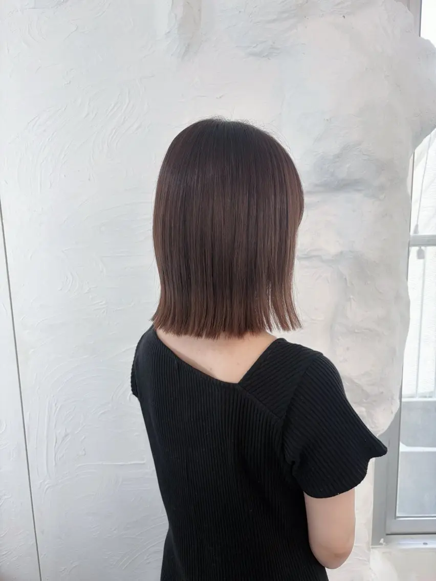 ミディアム カラー ブラウンカラー マロンブラウン カット ヘアカラー ✨韓国/透明感カラー ✨すみれのヘアスタイル