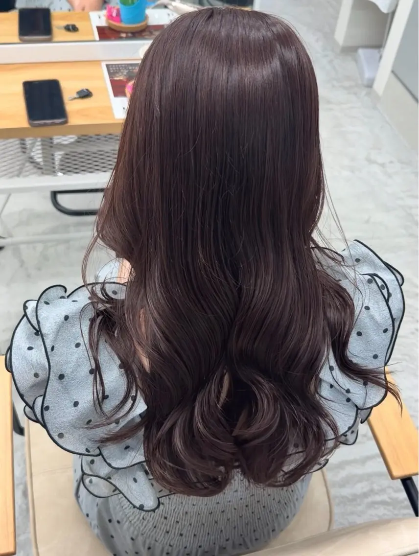 ロング 韓国風カラー 韓国風ヘア ヘアカラー トリートメント 飯星/池袋/透明感 カラー/縮毛矯正特化のヘアスタイル