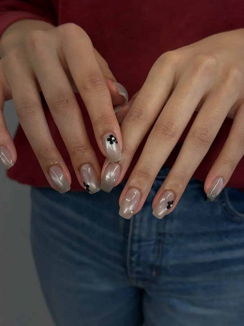 ネイル ジェルネイル マグネットネイル ニュアンスネイル パラジェル リボン ハンドネイル ハンドケア Bana_ Nailのネイルデザイン
