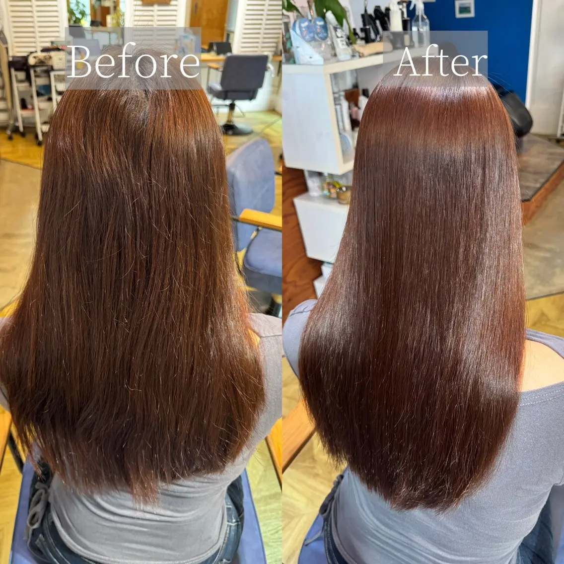 ロング 髪質改善 カット 縮毛矯正 Kaori🌈透明感 カラー / 髪質改善のヘアスタイル