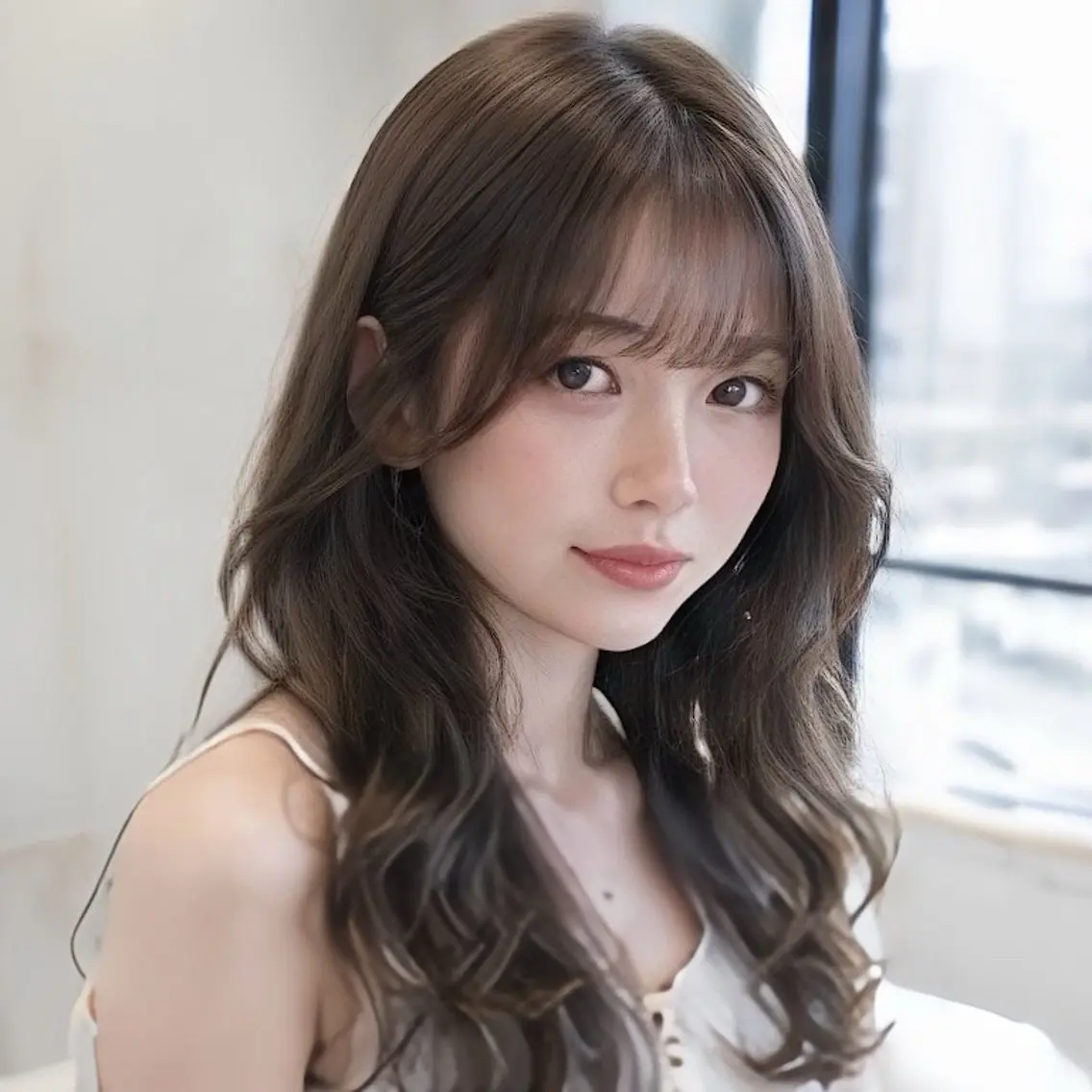 ロング カラー 縮毛矯正/レイヤー/ 前髪カット/おばかんのヘアスタイル
