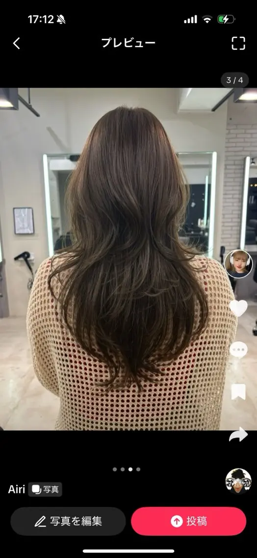 ロング カラー ブラウンカラー オリーブブラウン ハイレイヤー レイヤーカット カット ヘアカラー Airi 韓国y2k ハイレイヤーのヘアスタイル