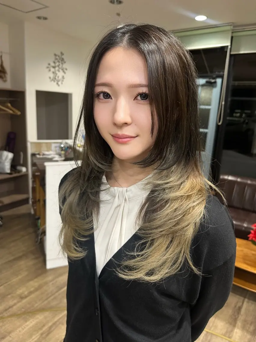 ロング レイヤーカット ウルフカット ウルフレイヤー 髪質改善/韓国風 レイヤー/田村祐樹のヘアスタイル