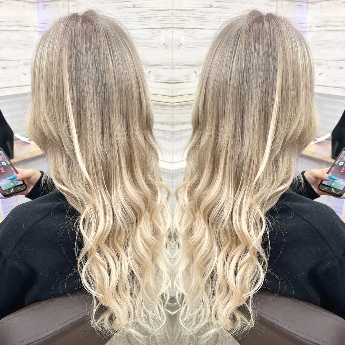 ロング カラー ヘアアレンジ ブリーチ ケアブリーチ グラデーションカラー グレージュ メッシュ ヘアカラー エクステ 枝毛カット&髪質改善 満足NO.1岡しゃんのヘアスタイル