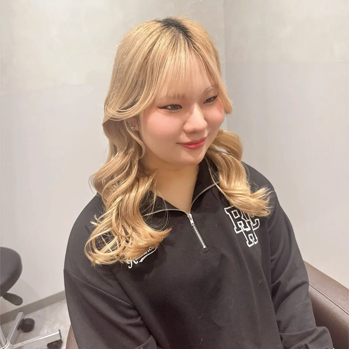 セミロング 顔周りカット レイヤーカット 森 隆秀/韓国ヘアのヘアスタイル