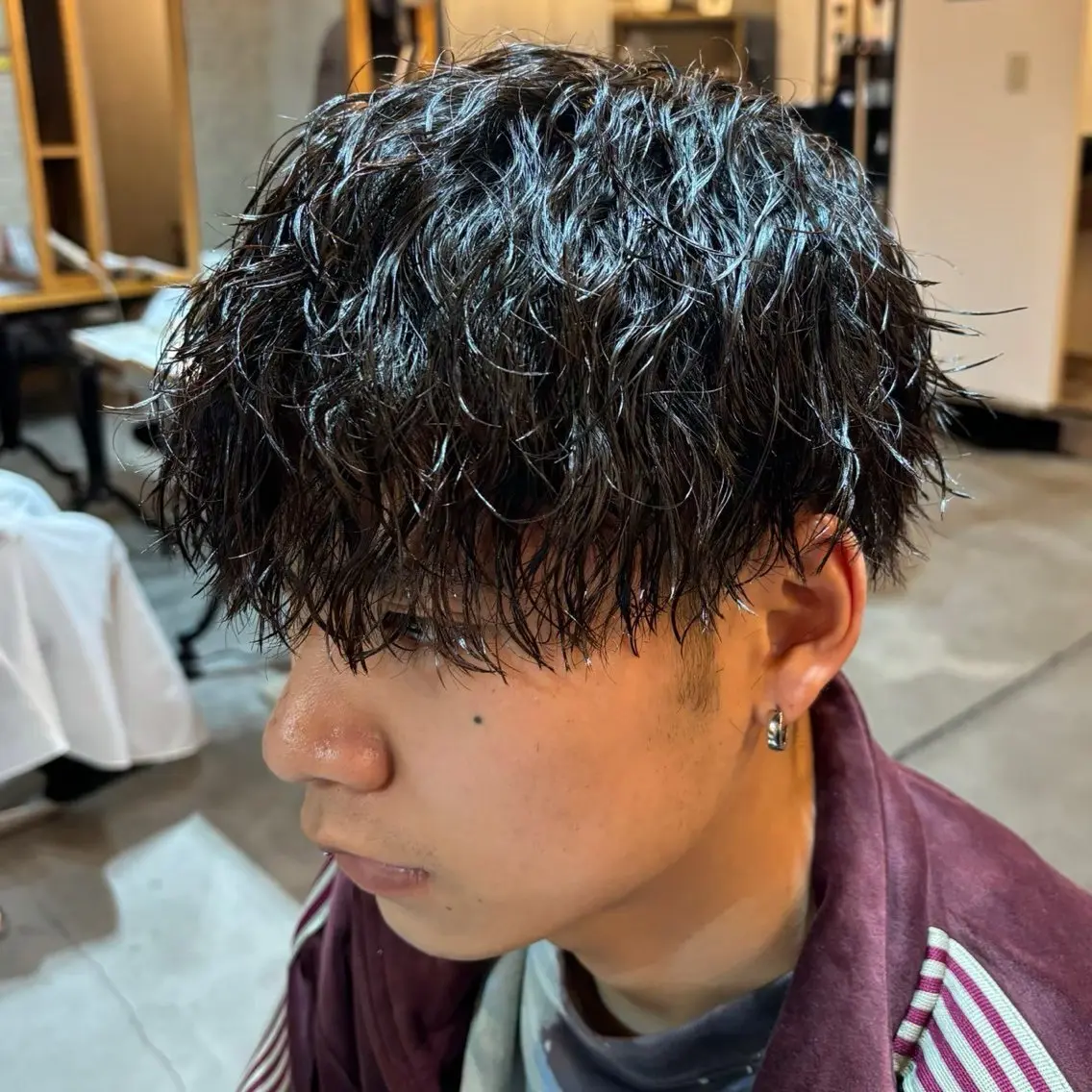 【✨️パーマ人気NO.2✨️】メンズカット+ツイストスパイラル#マッシュ#ツイスパ#縦落ちツイスパ#町田#町田美容室の写真