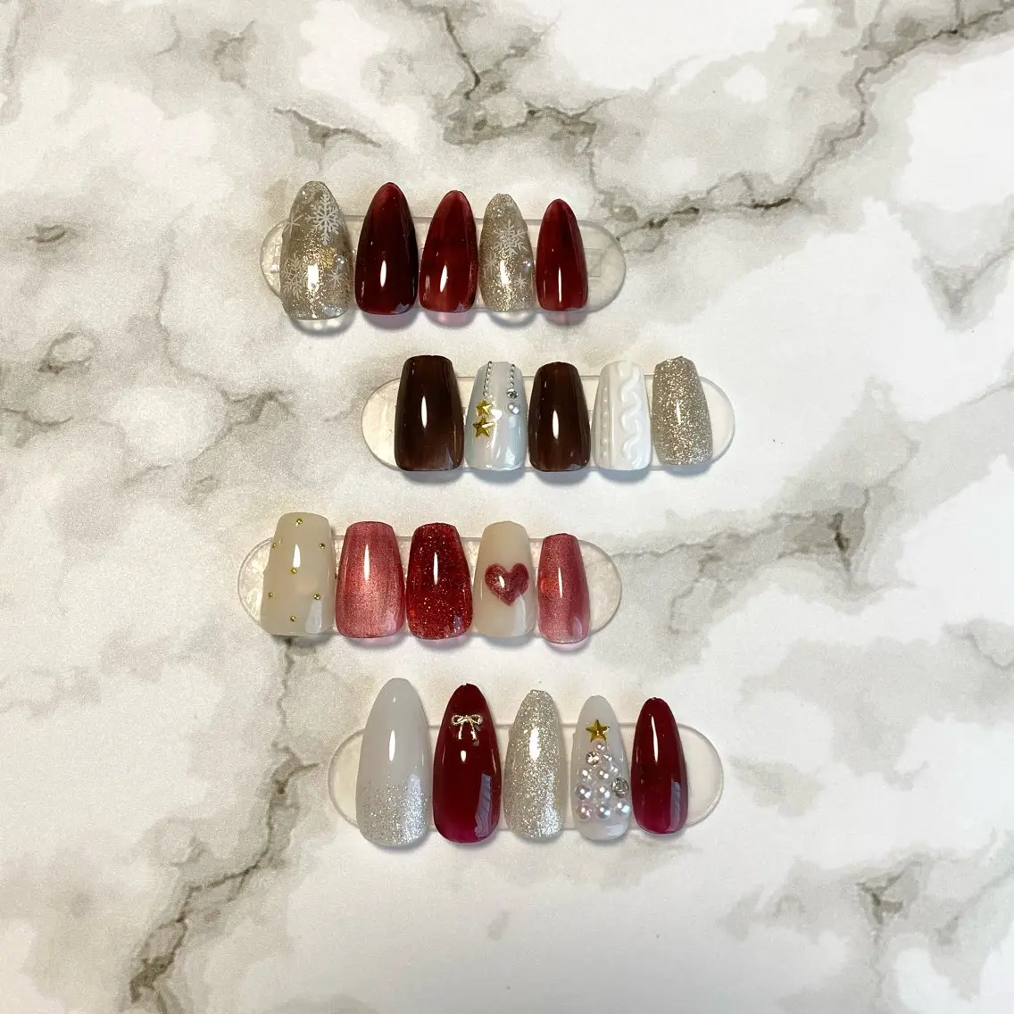 ネイル 水色 冬ネイル クリスマス ハンドネイル Verita nailのネイルデザイン