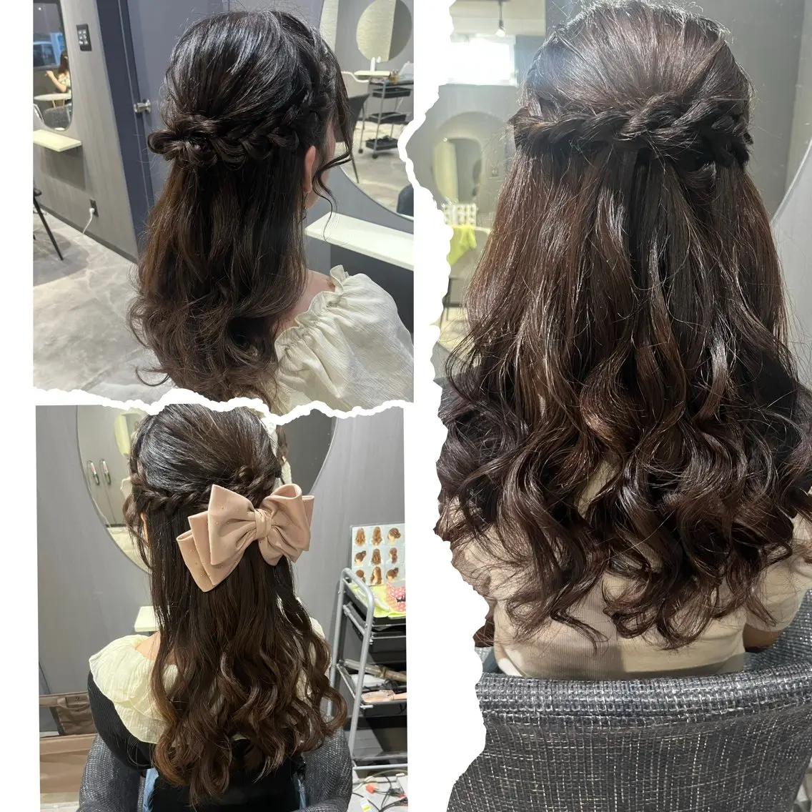 ロング ヘアアレンジ 編みこみ ハーフアップ hairset salonのヘアスタイル