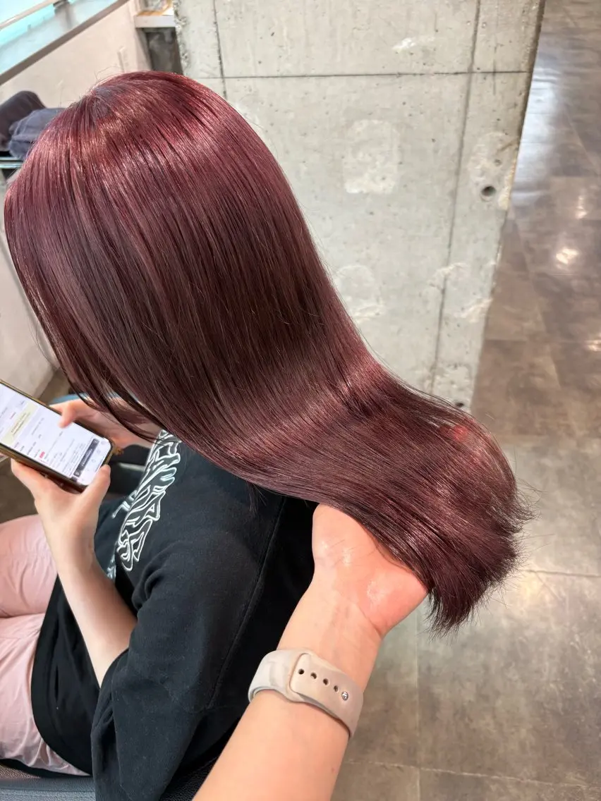 セミロング カラー ヘアカラー ハイトーン 横浜💞ミオのヘアスタイル