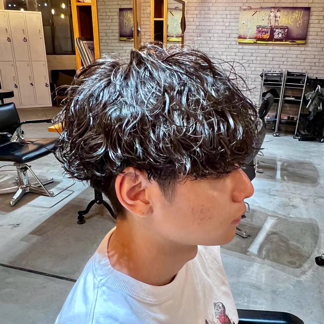 ショート パーマ メンズ シャドウ ツイスパ ニュアンスおがたのヘアスタイル