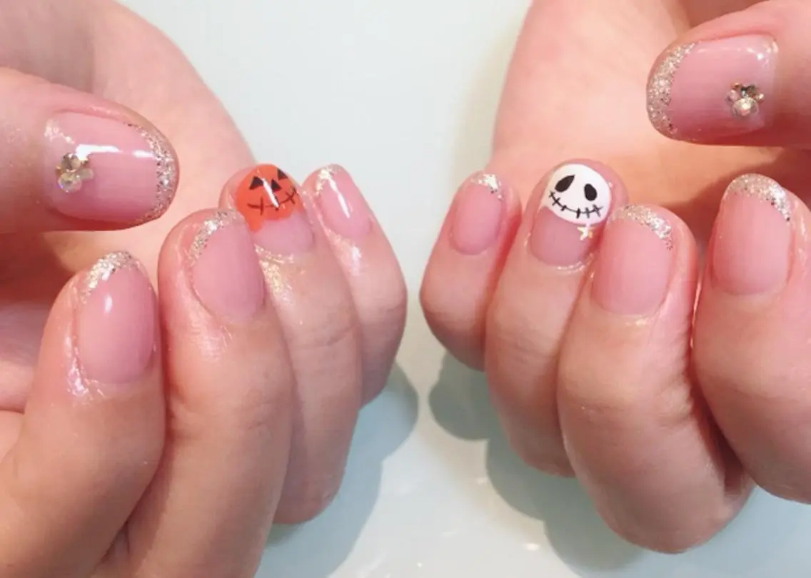 ネイル ハロウィン シンプルネイル ハンドネイル ハンドケア 西日暮里駅徒歩1分/ NAIL106Gのネイルデザイン
