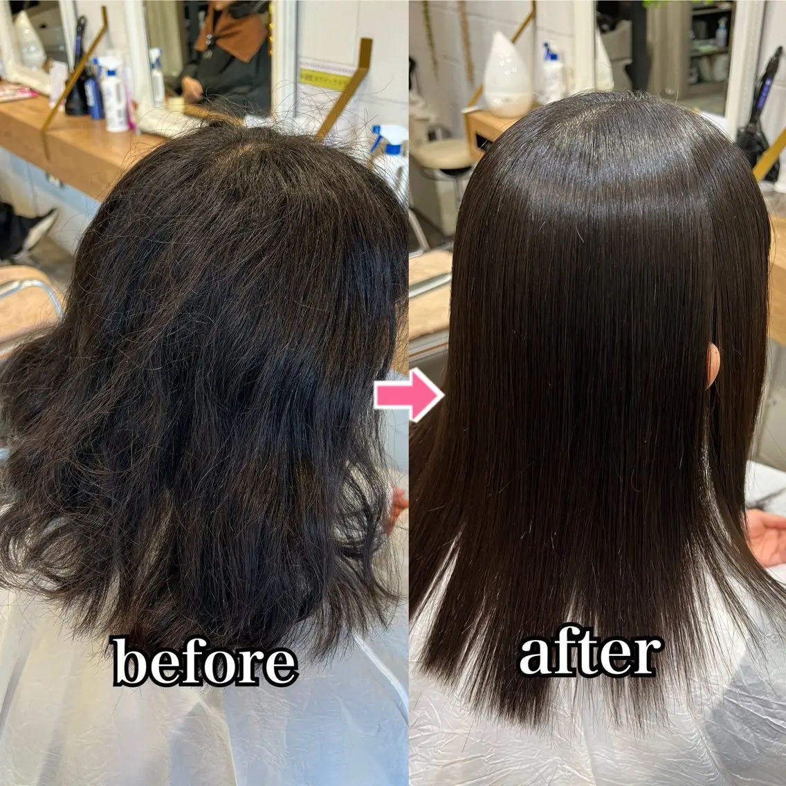 セミロング 学生 縮毛矯正 元村貴裕   ・ 美髪矯正natyのヘアスタイル