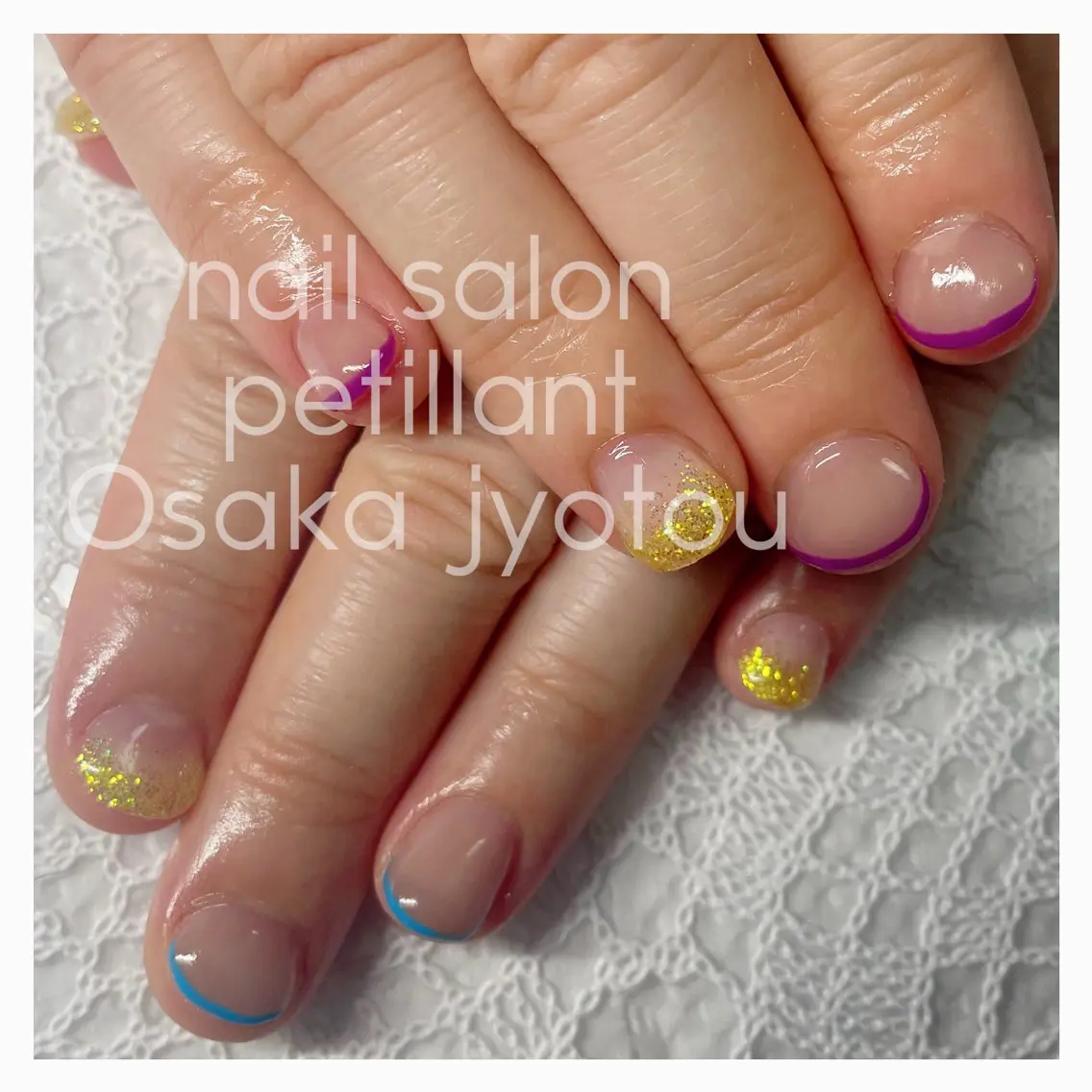 ネイル アートネイル 長さ出し nail salon petillantのネイルデザイン