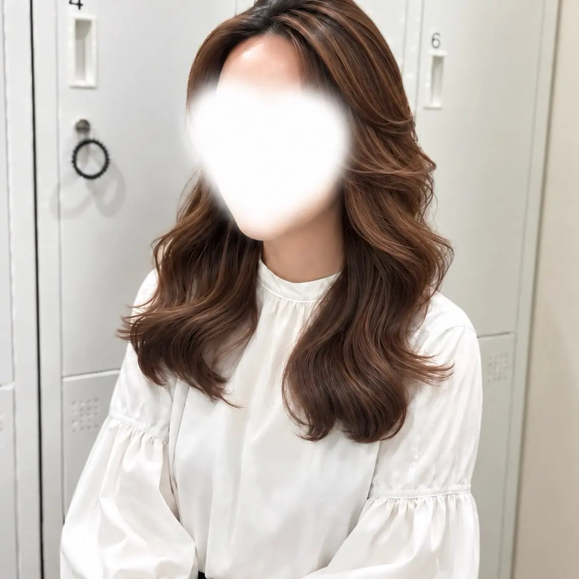 ロング パーマ カット パーマ 艶髪/韓国風パーマ 矢澤涼夏のヘアスタイル
