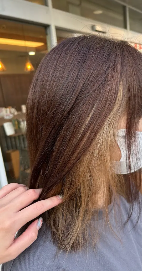 ミディアム カラー ベージュカラー ダブルカラー インナーカラー 💛🌼こんどう ひなた🐥⸒のヘアスタイル