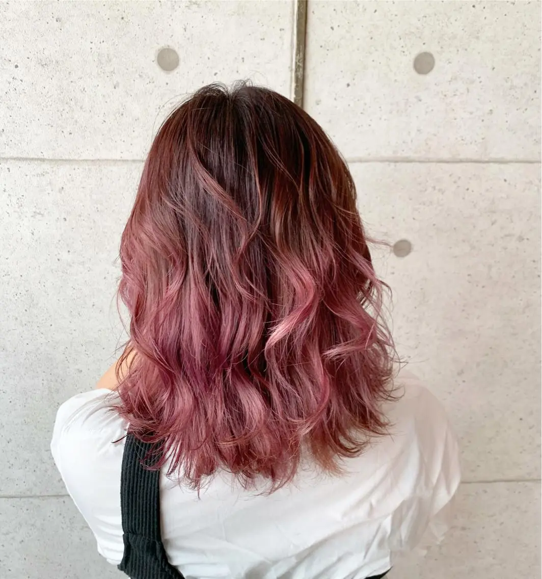 ミディアム カラー ヘアカラー トリートメント 福森 みずきのヘアスタイル