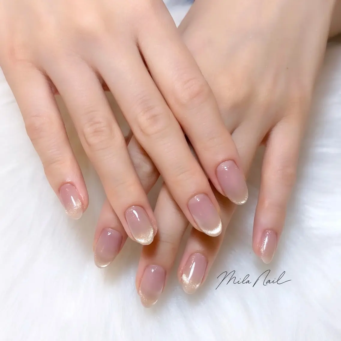 ネイル フレンチネイル マグネットネイル マグネットフレンチ マグネットワンカラー ワンカラーネイル ハンドネイル Mila Nail🐈のネイルデザイン