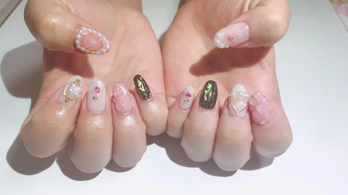 ネイル ピンク Flam Nailのネイルデザイン