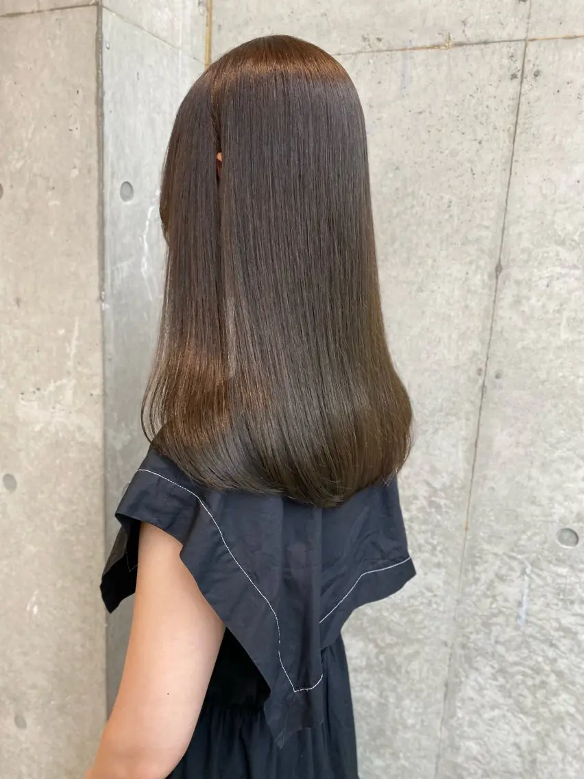 ミディアム カラー カット ヘアカラー トリートメント レイヤー/柔色 カラー/SAkiのヘアスタイル